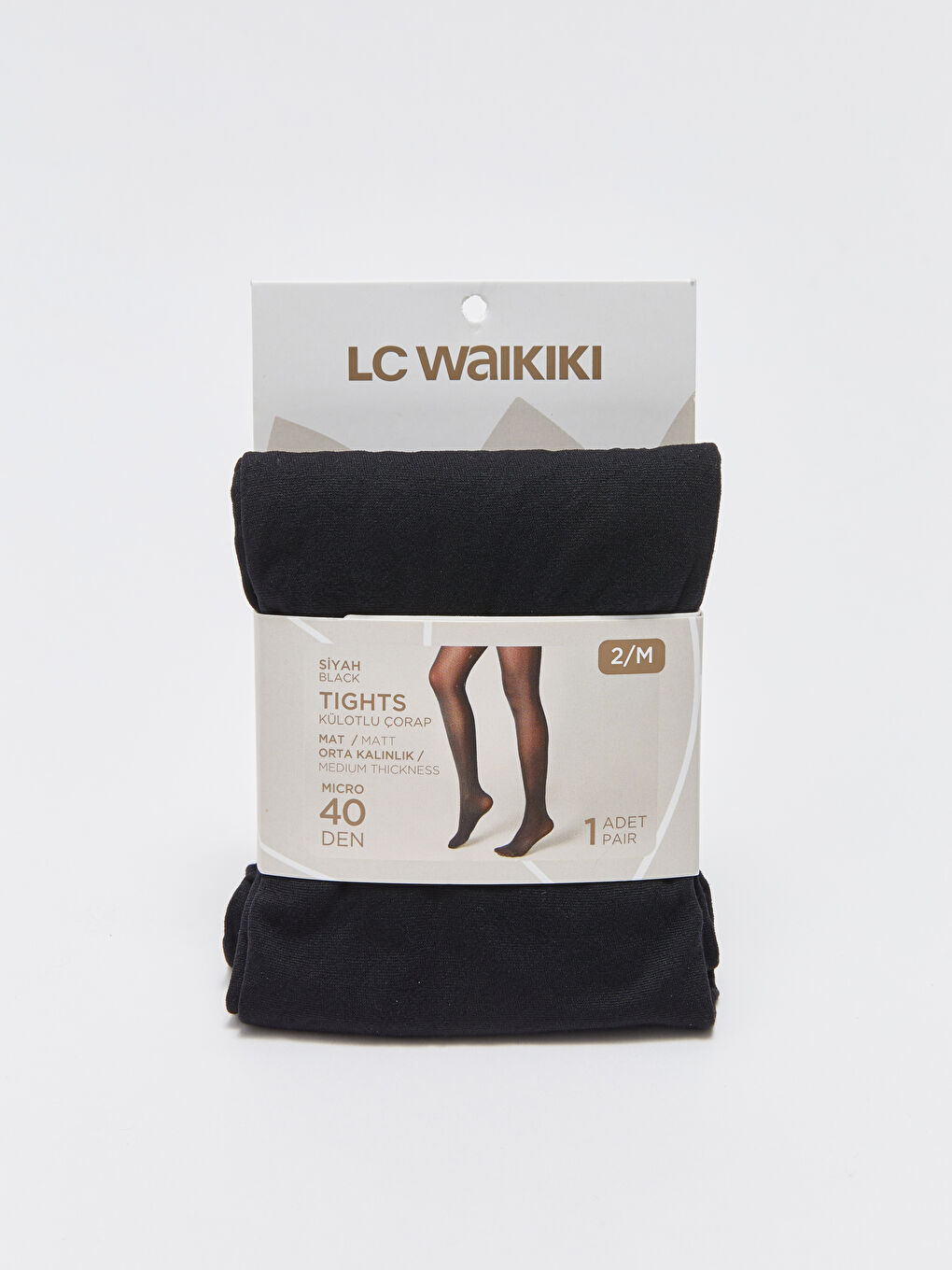Siyah Kadın 40 Denye Düz Külotlu Çorap