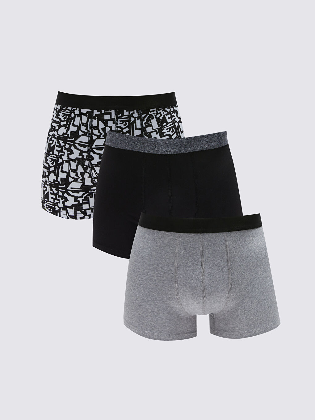 LC WAIKIKI Siyah Standart Kalıp Pamuklu Esnek Erkek Boxer 3'lü