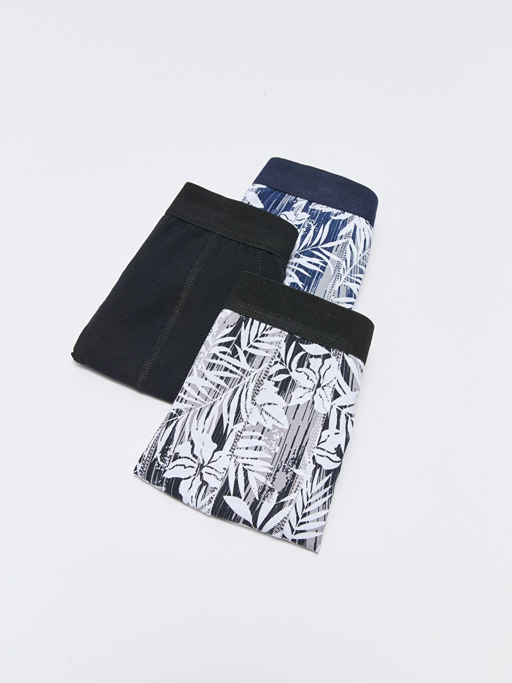 سراويل بوكسر قطن مطاطي بقصة عادية للرجال - ٣ قطع-1