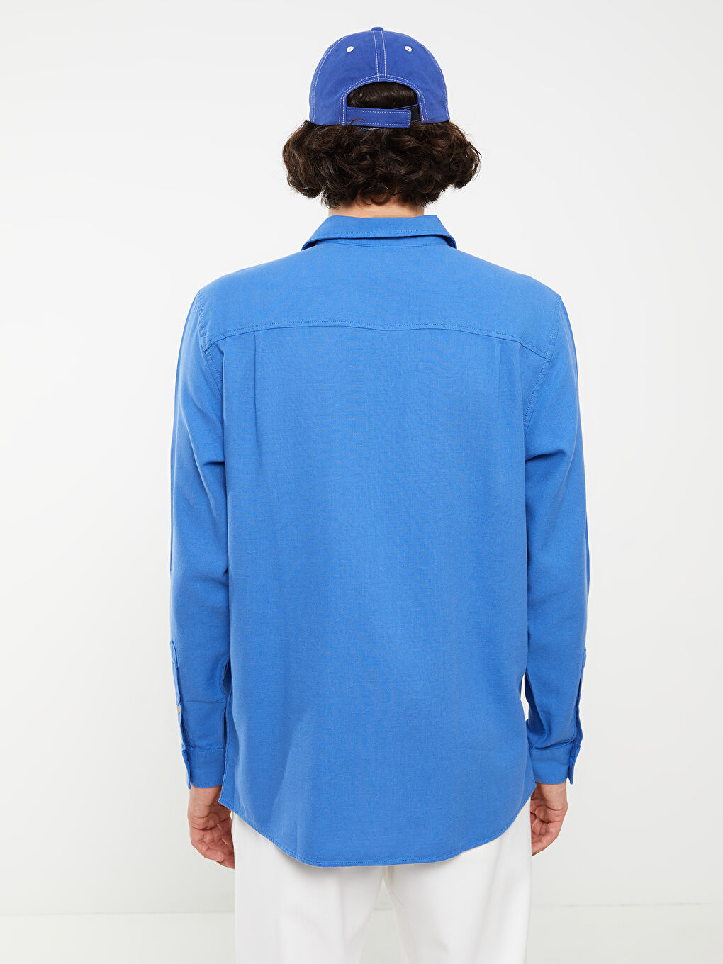 Regular Fit Long Sleeve Gabardine Men's Shirt -S33258Z8-SVS