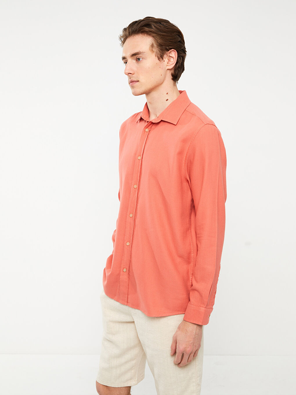 Regular Fit Long Sleeve Gabardine Men's Shirt-1