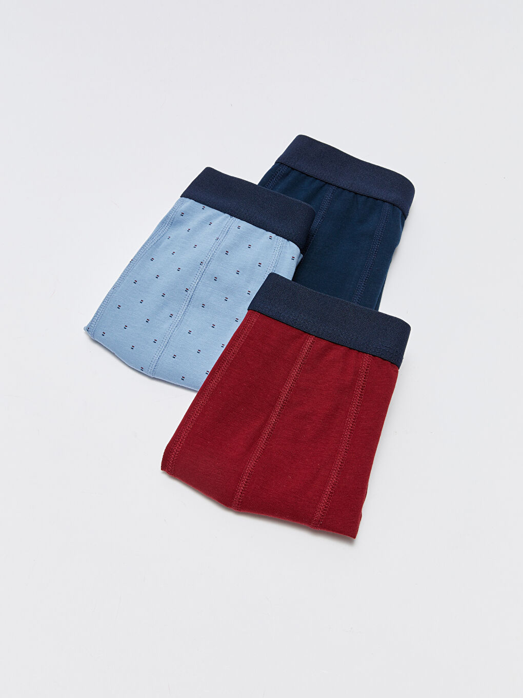 Mavi Standart Kalıp Pamuklu Esnek Erkek Boxer 3'lü-4