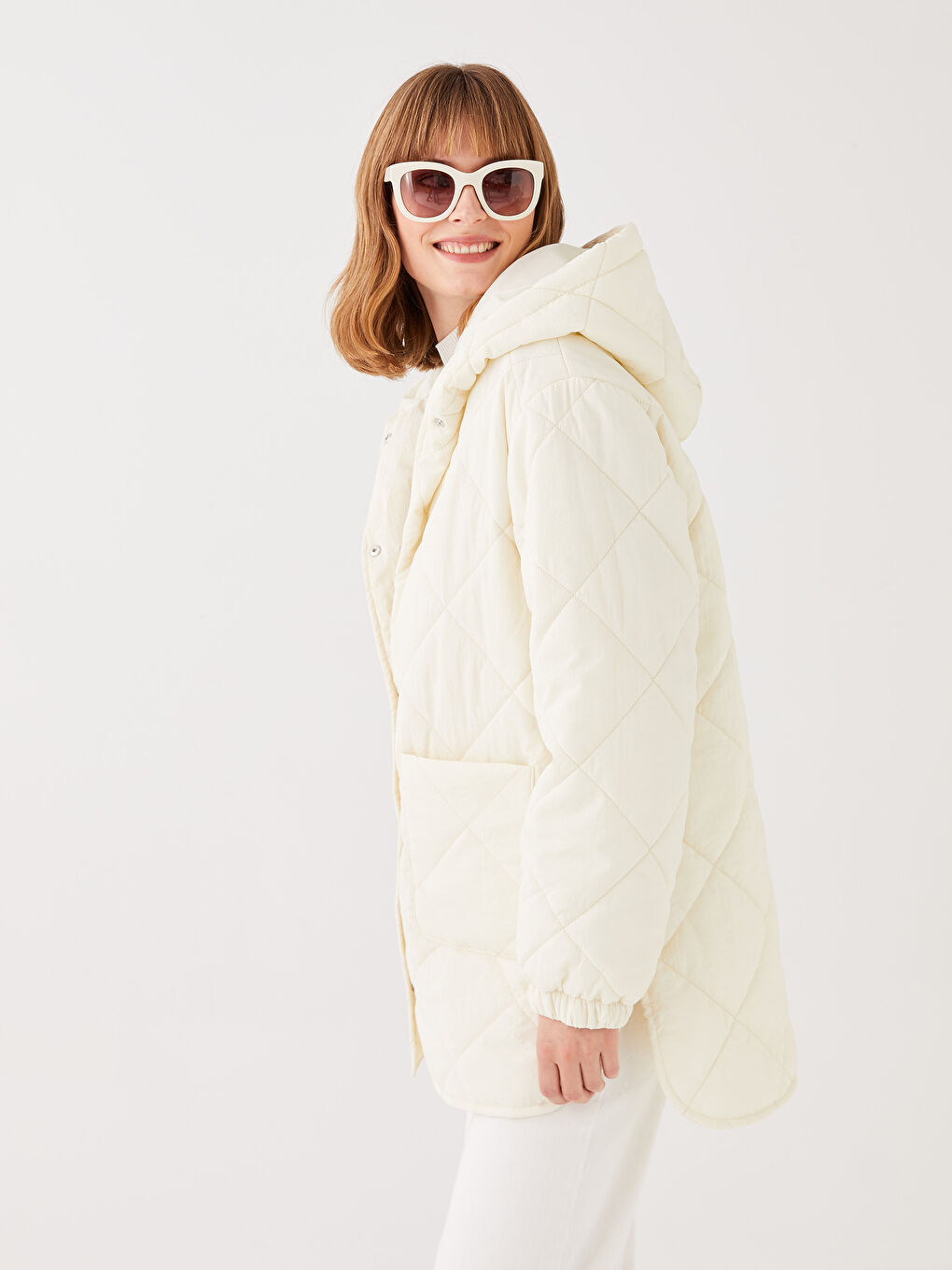 LCWAIKIKI Classic Hooded Quilted Patterned Long Sleeve Women's Puffer -S33264Z8-SUH