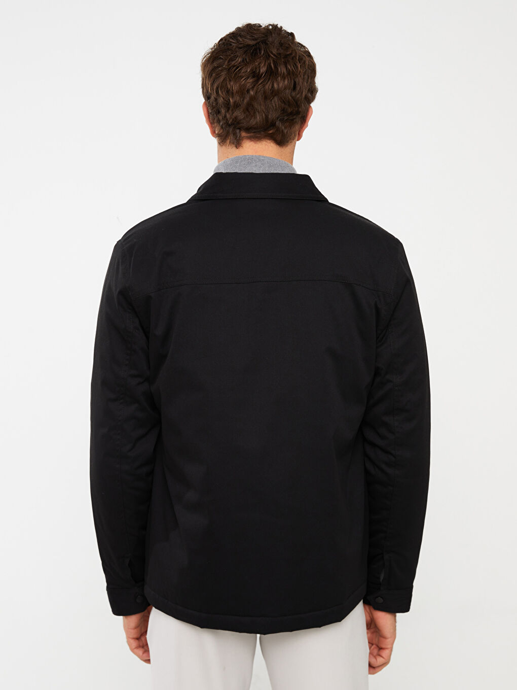 Standard Pattern Shirt Collar Men's Coat -S33270Z8-CVL