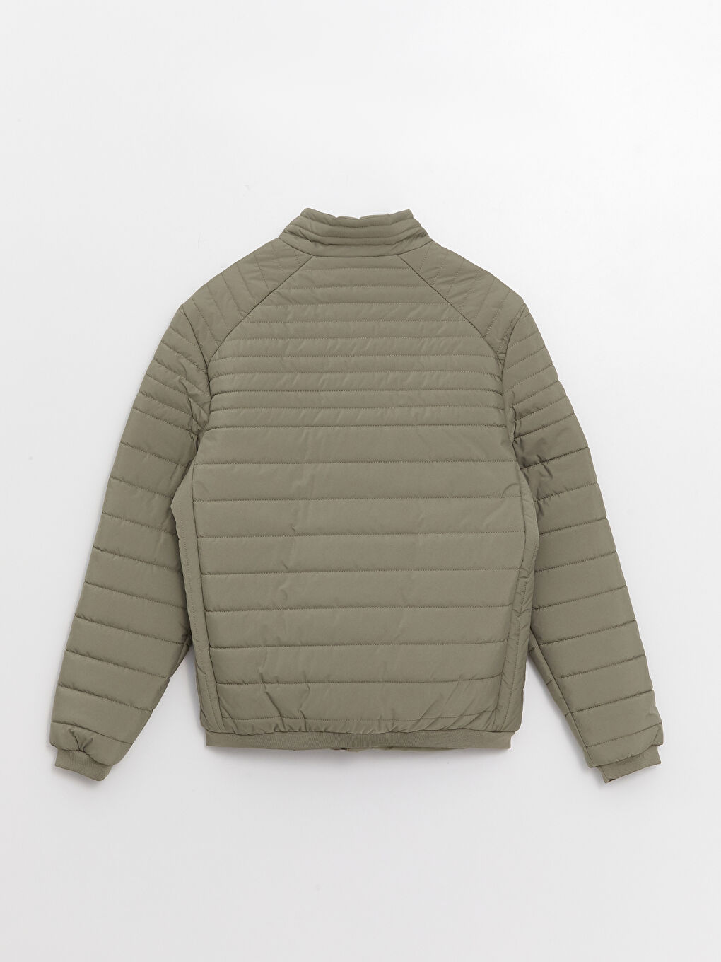 Yeşil Standart Kalıp Dik Yaka Erkek Şişme Mont-6