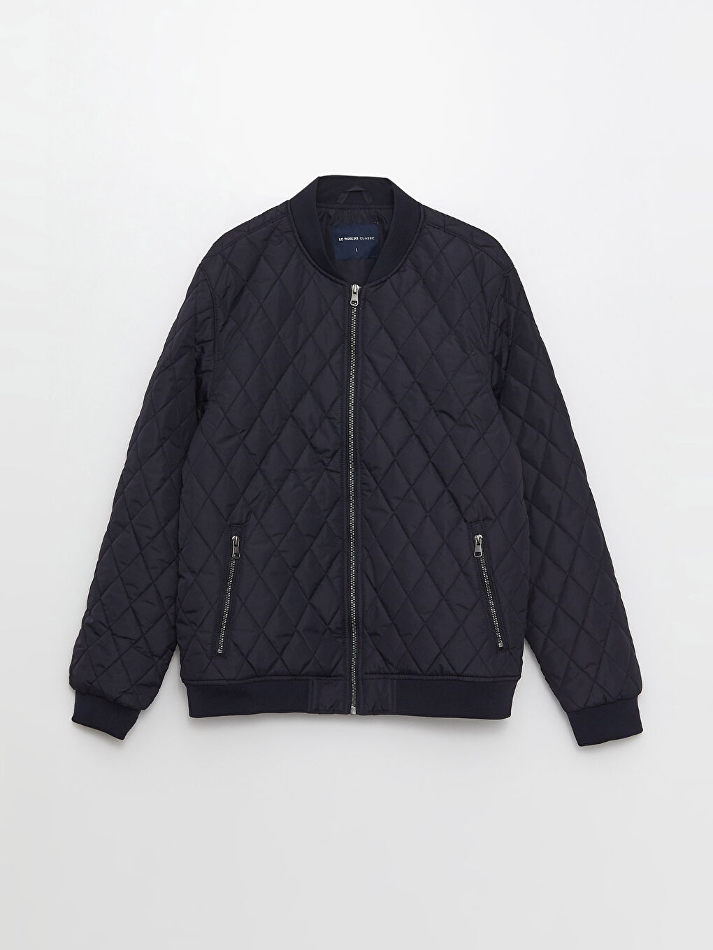 Lacivert Standart Kalıp Kolej Yaka Erkek Bomber Mont-5