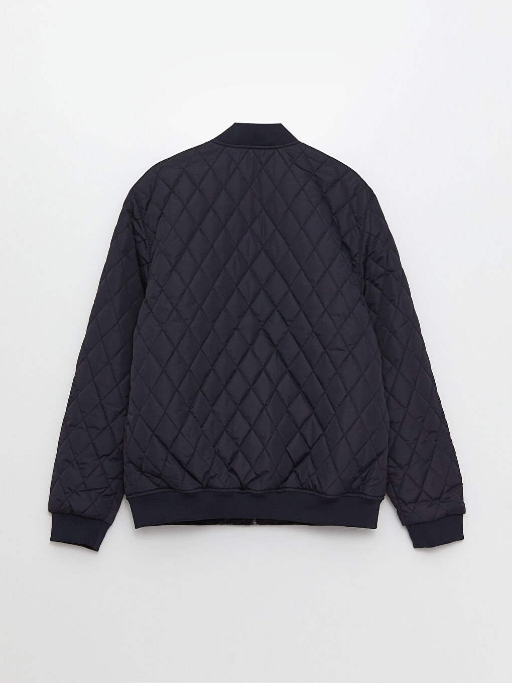 Lacivert Standart Kalıp Kolej Yaka Erkek Bomber Mont-6