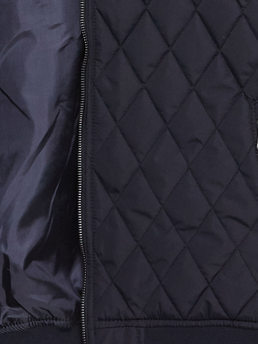 Lacivert Standart Kalıp Kolej Yaka Erkek Bomber Mont-7