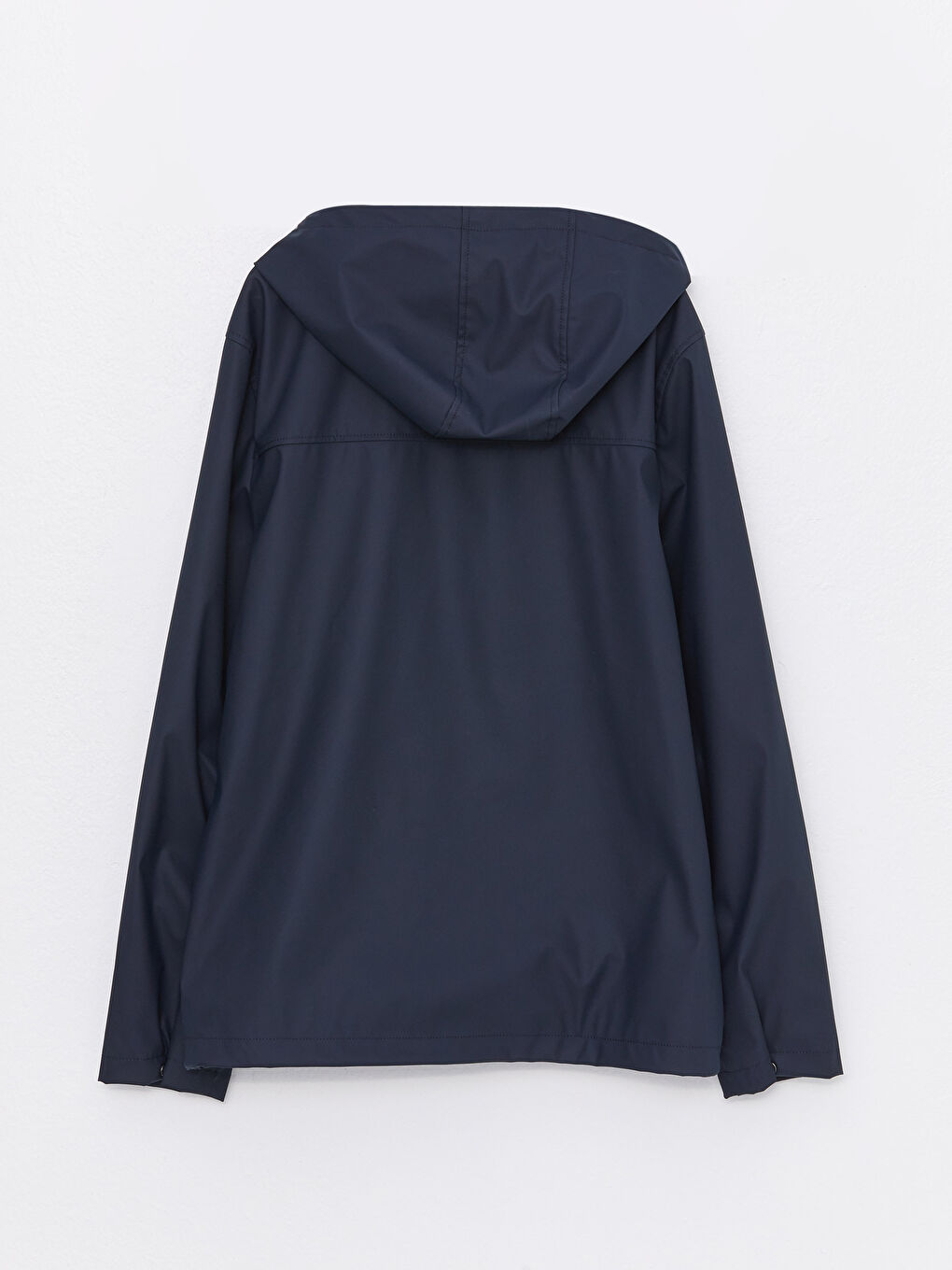 Lacivert Standart Kalıp Kapüşonlu Erkek Yağmurluk-6