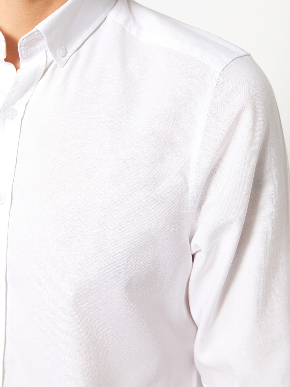 Рубашка мужская слим-фит с длинным рукавом из оксфорда-3