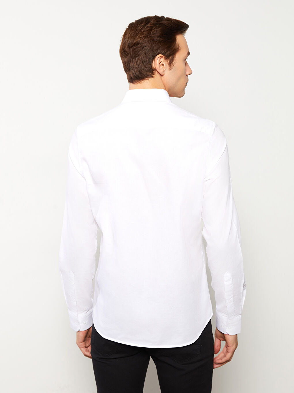 Рубашка мужская слим-фит с длинным рукавом из оксфорда-4