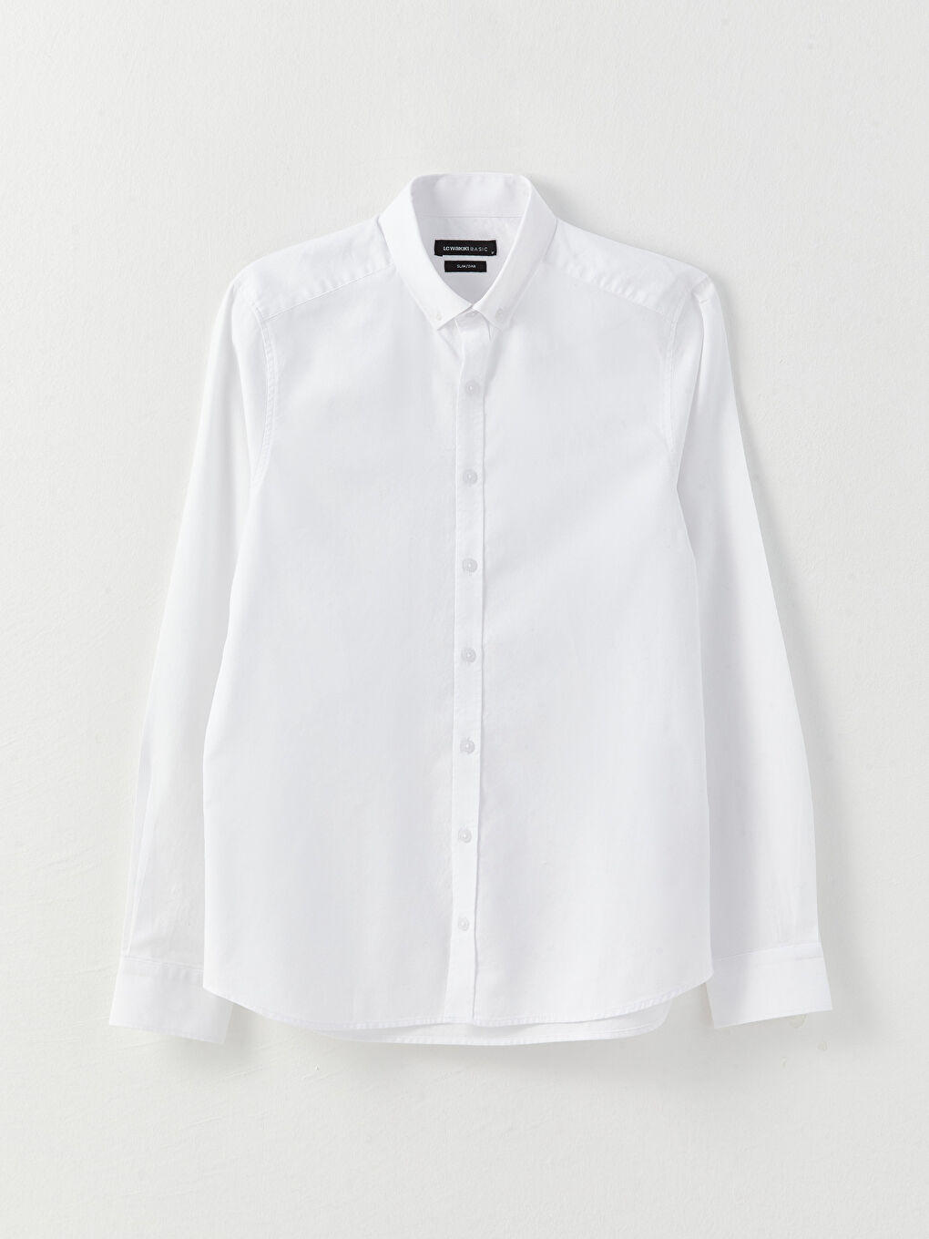 Рубашка мужская слим-фит с длинным рукавом из оксфорда-5