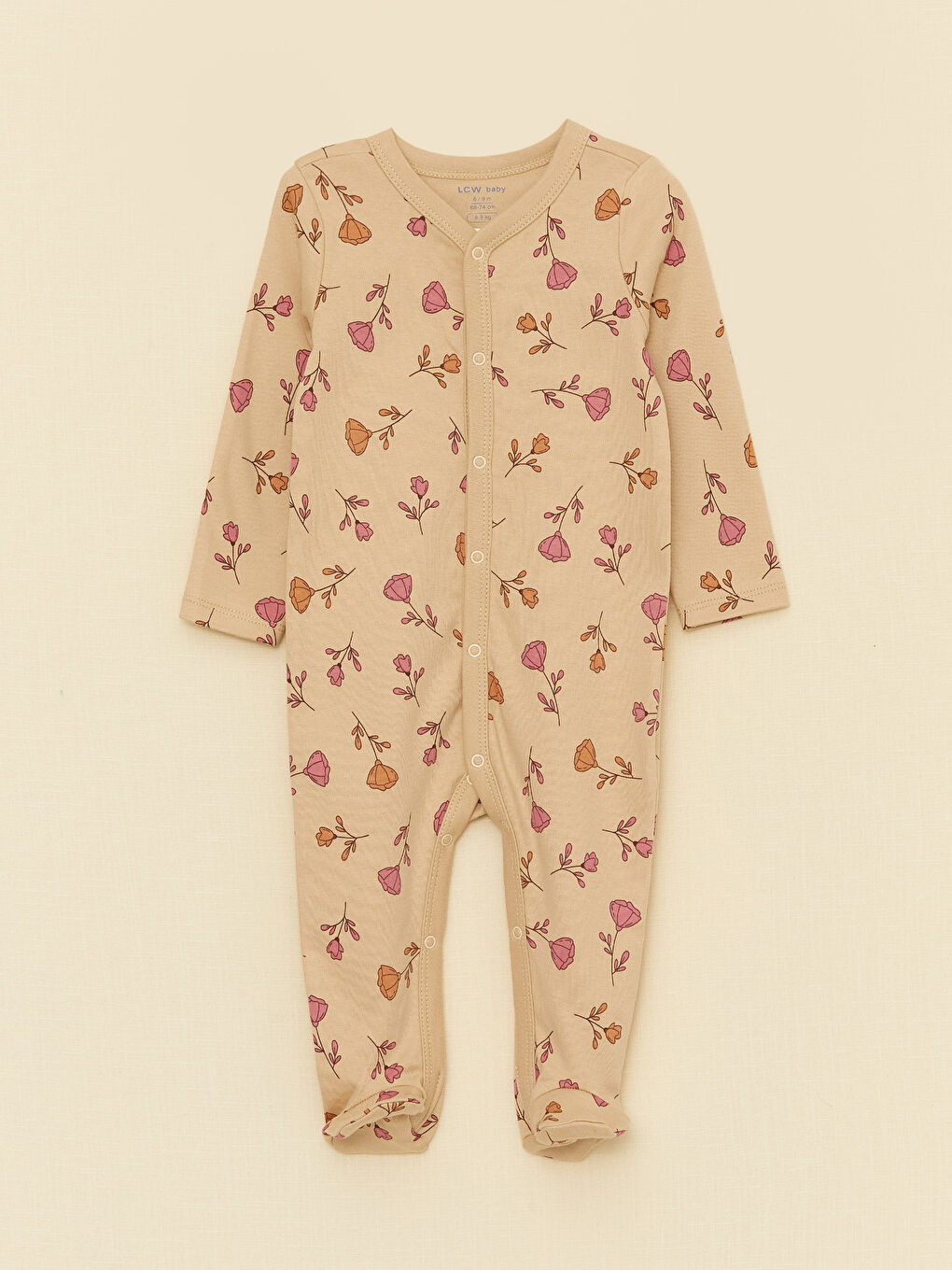 V-ს ფორმის დეკოლტე გრძელმკლავიანი ბამბის გოგოს კომბინიზონი 2 ცალი-1