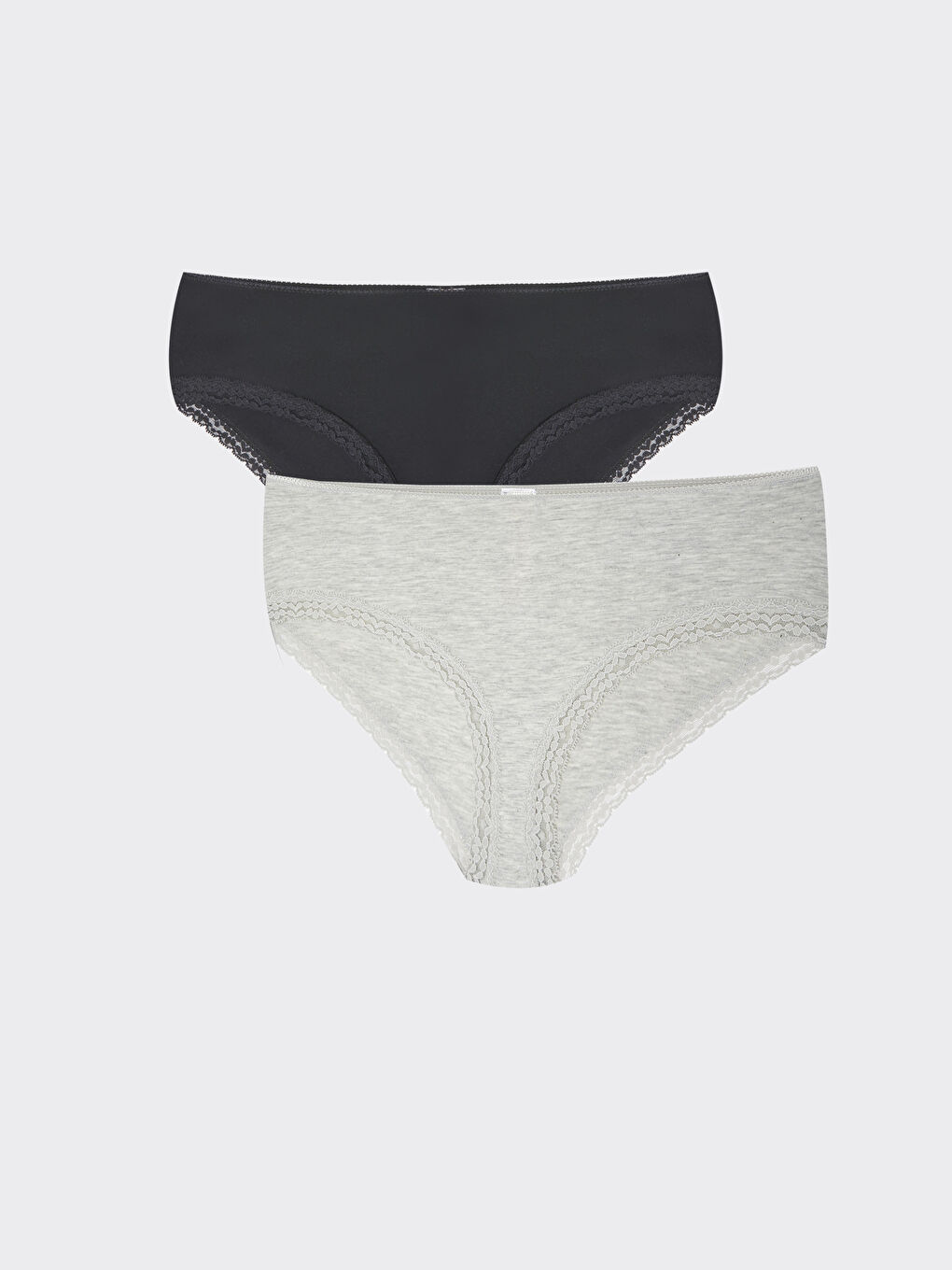 Siyah Dantel Detaylı Hipster Külot 2'li Paket