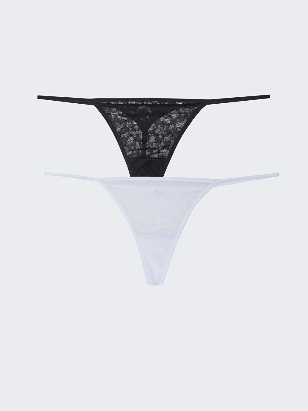 Lot de 2 Culottes String avec Détails en Dentelle