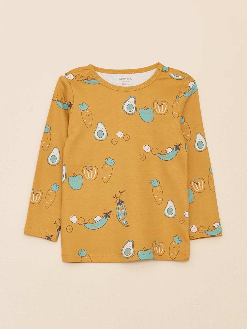 Crew Neck Long Sleeve Printed Baby Boy Pajama Set-1