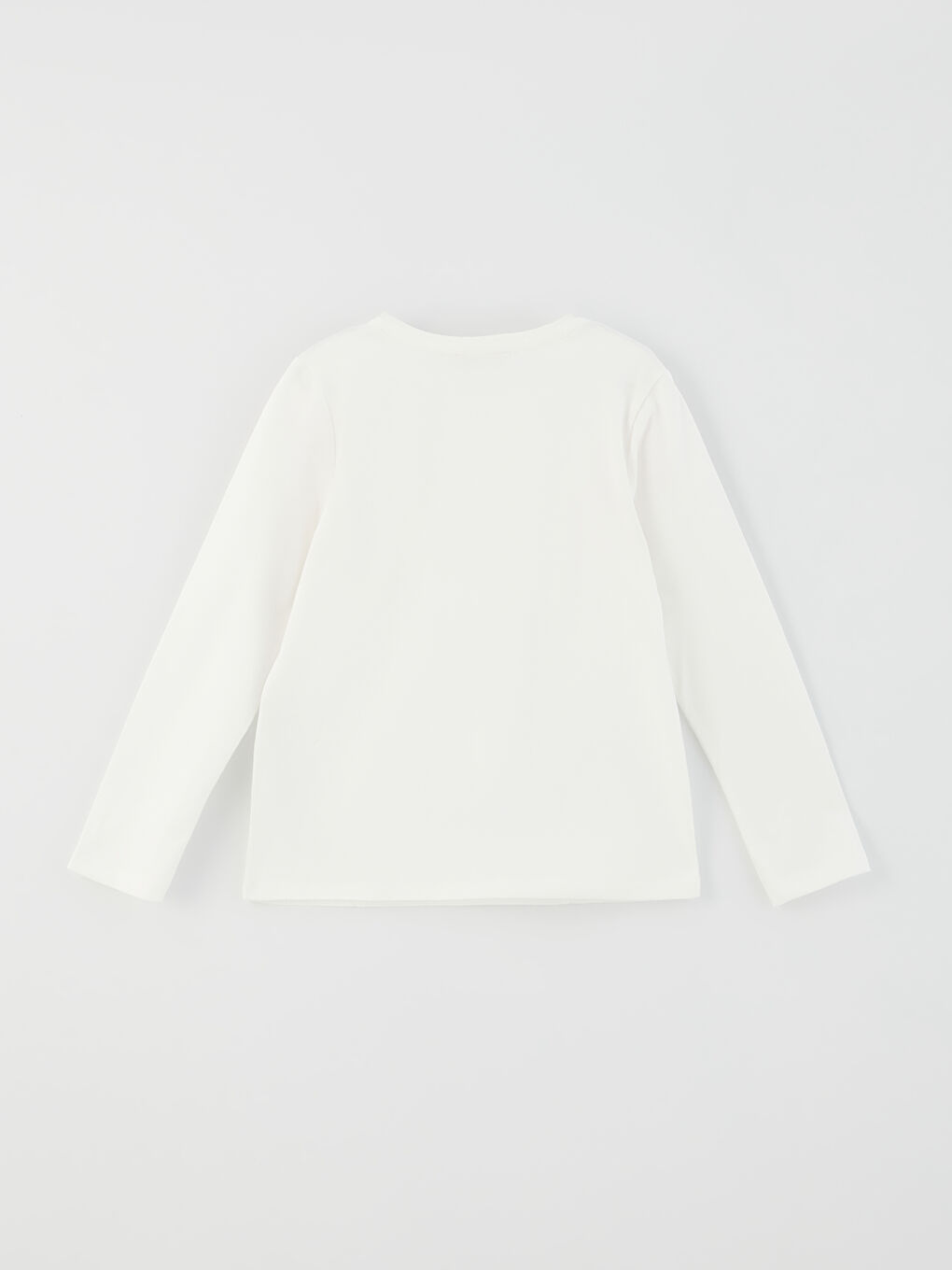 Қыздарға арналған ұзын жең дөңгелек жағалы кестеленген футболка-1