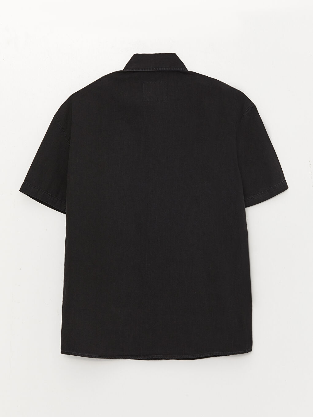 Relaxed Fit Short Sleeve Men's Denim Shirt-6