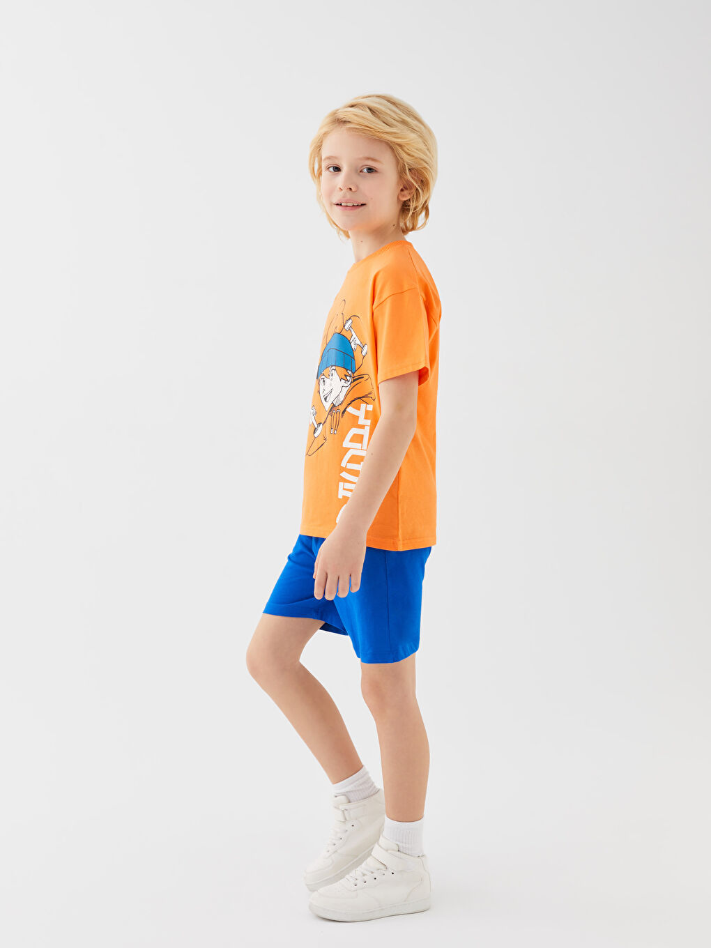 Elasticated Waist Basic Boys' Shorts -S33394Z4-JUF