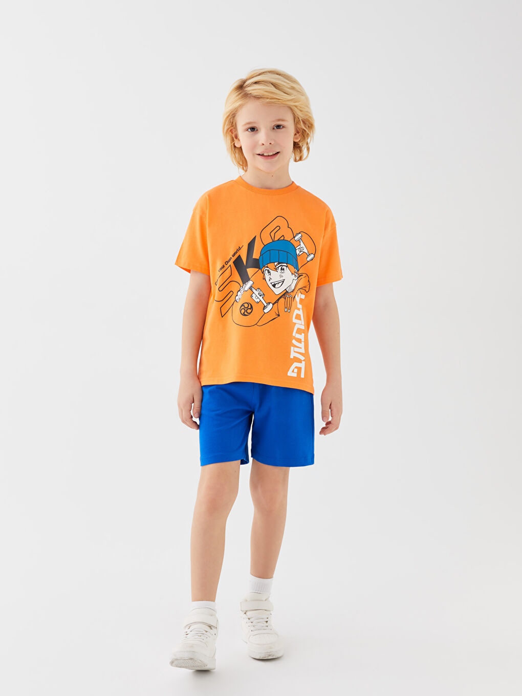 Elasticated Waist Basic Boys' Shorts -S33394Z4-JUF