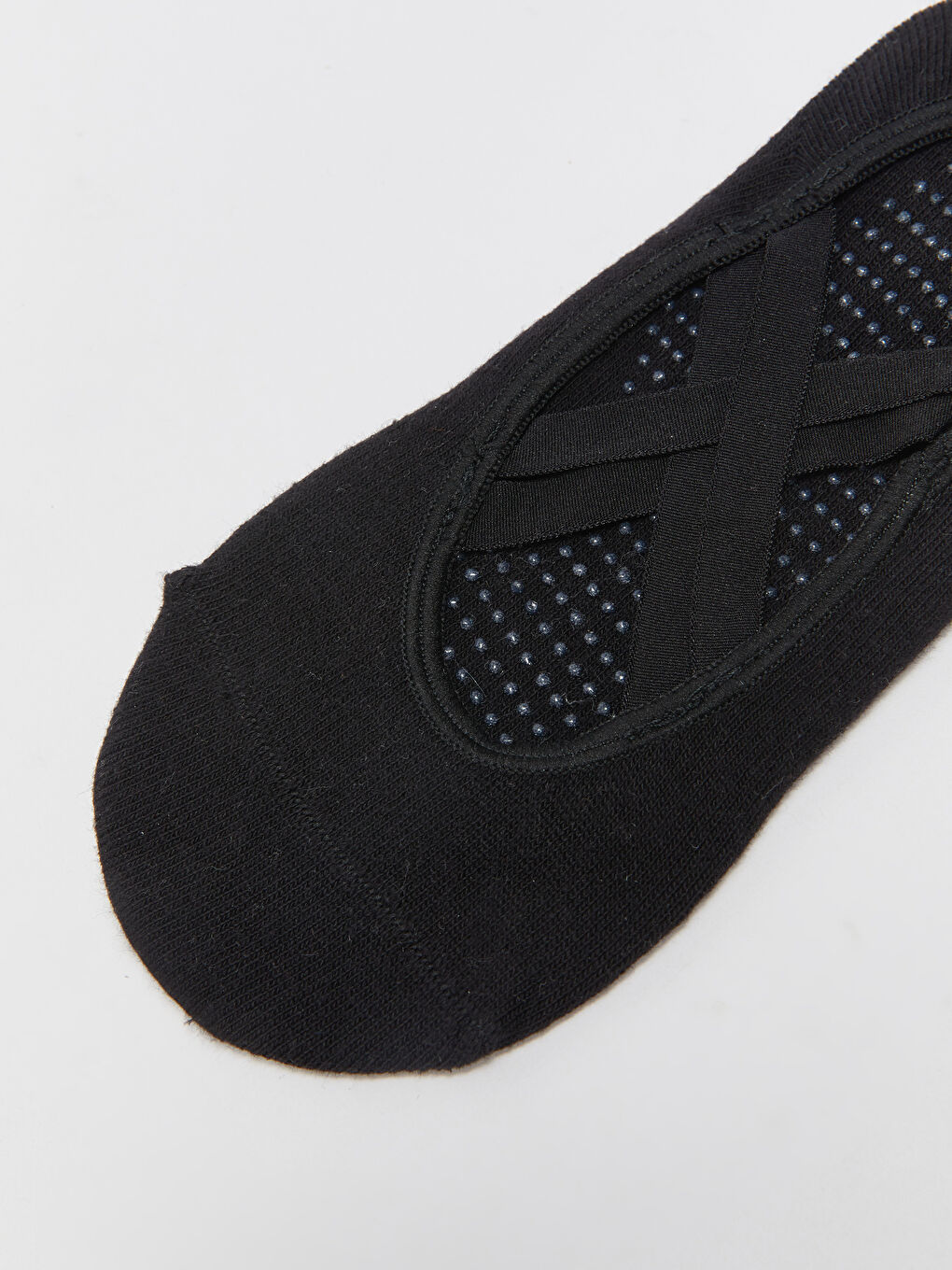 Siyah Kadın Kaydırmaz Tabanlı Düz Yoga ve Pilates Çorabı-2