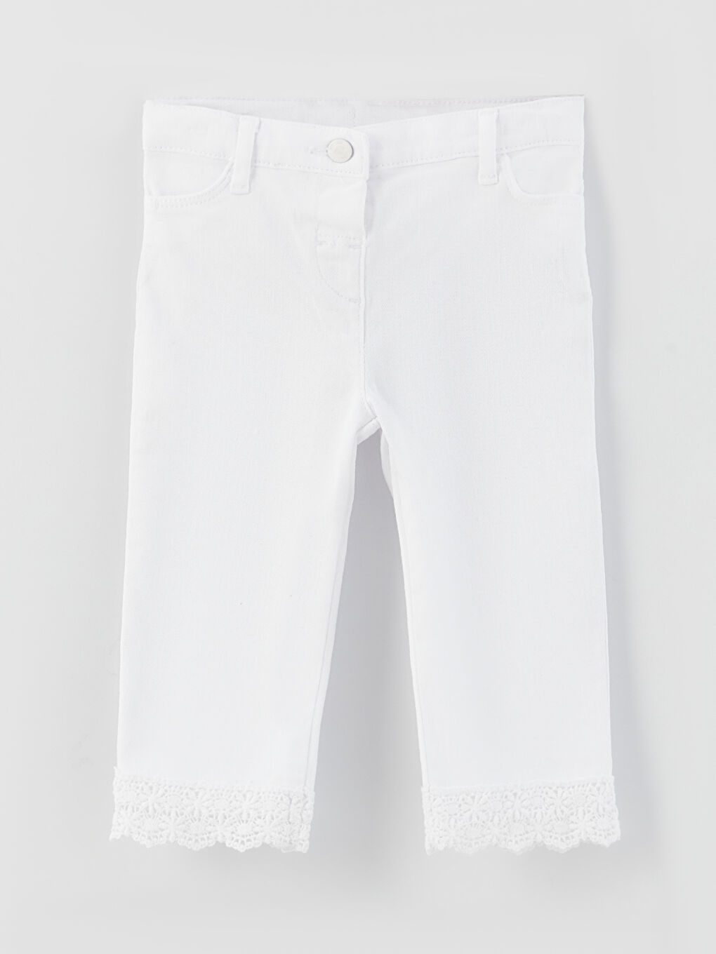 Брюки Капри Для Малышек С Кружевом На Эластичной Талии