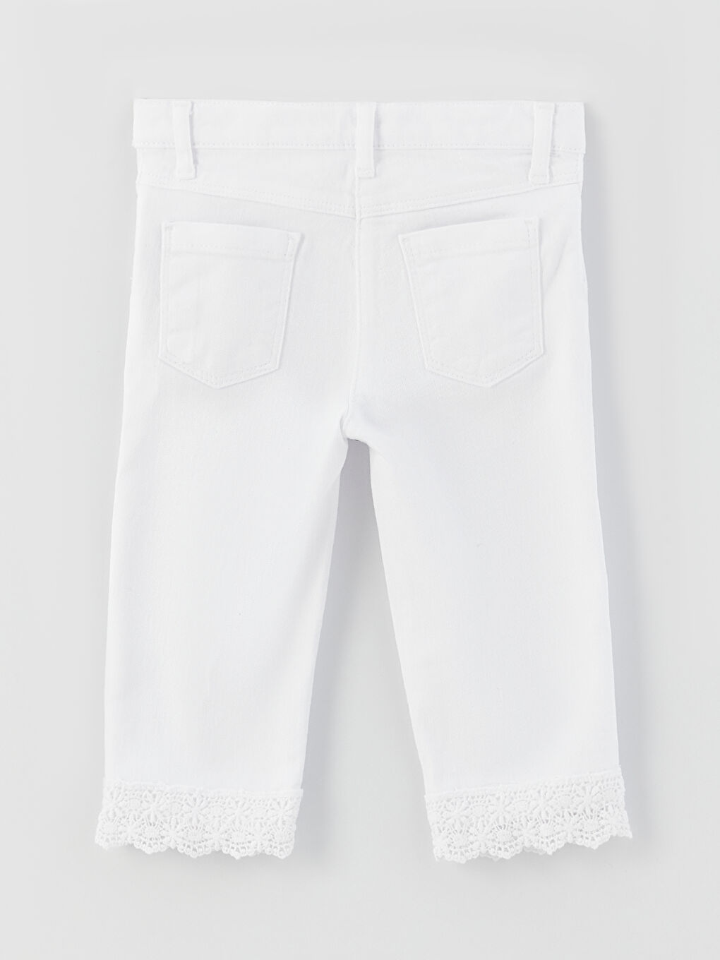Брюки Капри Для Малышек С Кружевом На Эластичной Талии-1