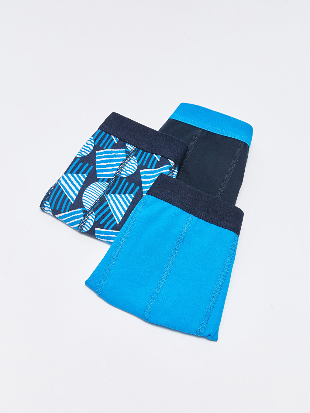 Lacivert Standart Kalıp Pamuklu Esnek Erkek Boxer 3'lü-1