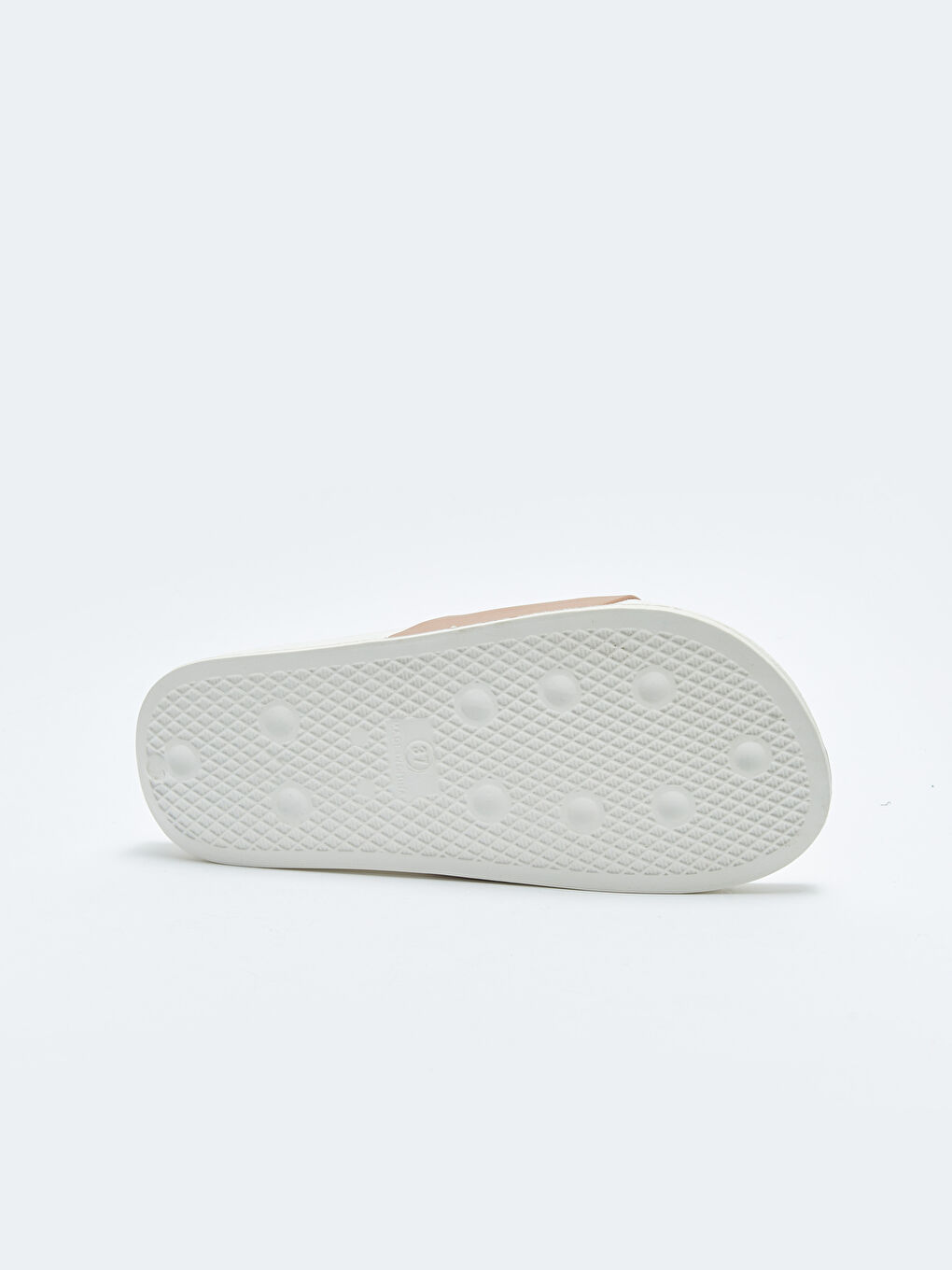 Beyaz Tek Bantlı Desenli Kadın Terlik-3