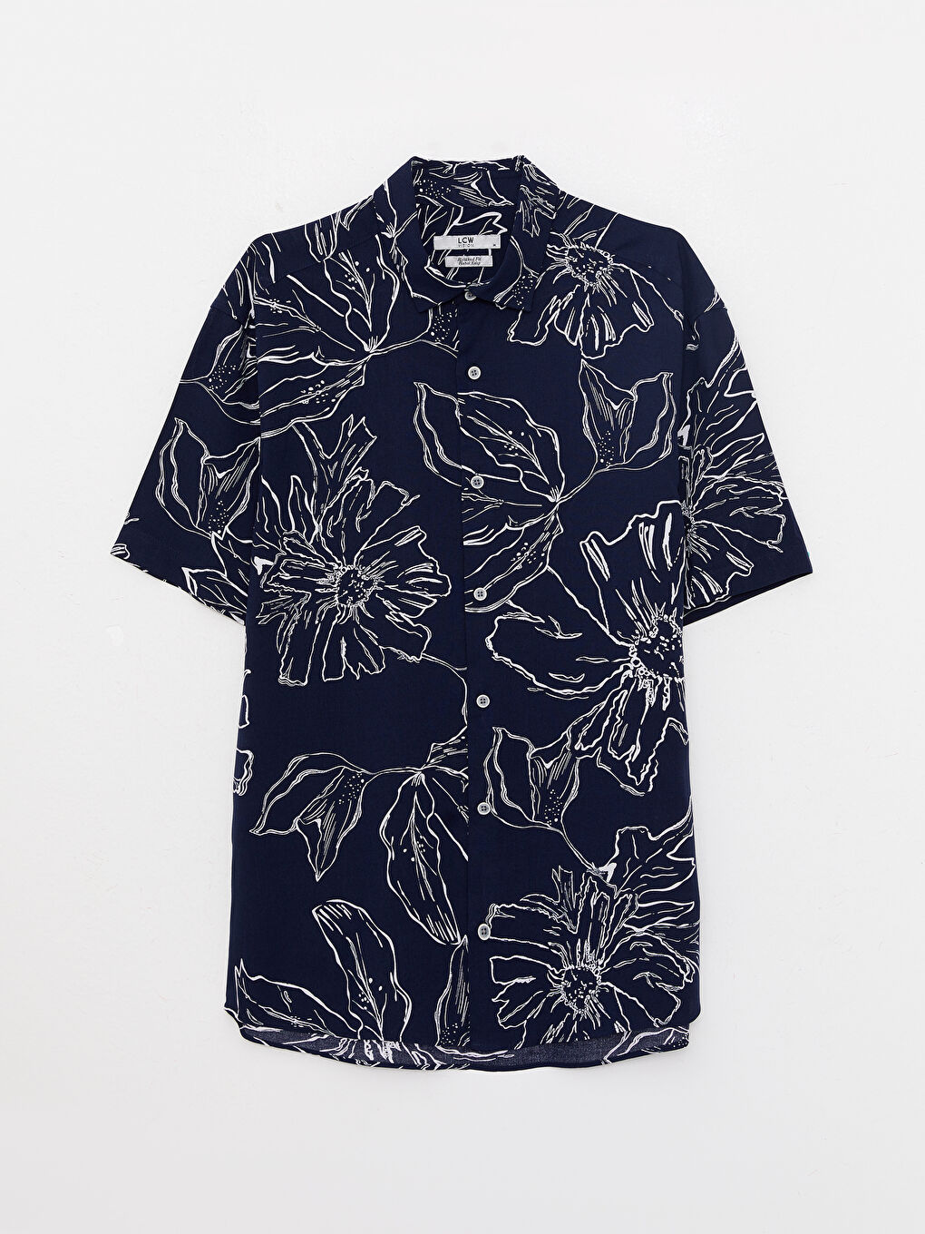 Loose Fit Short Sleeve Patterned Viscose Men's Shirt-5