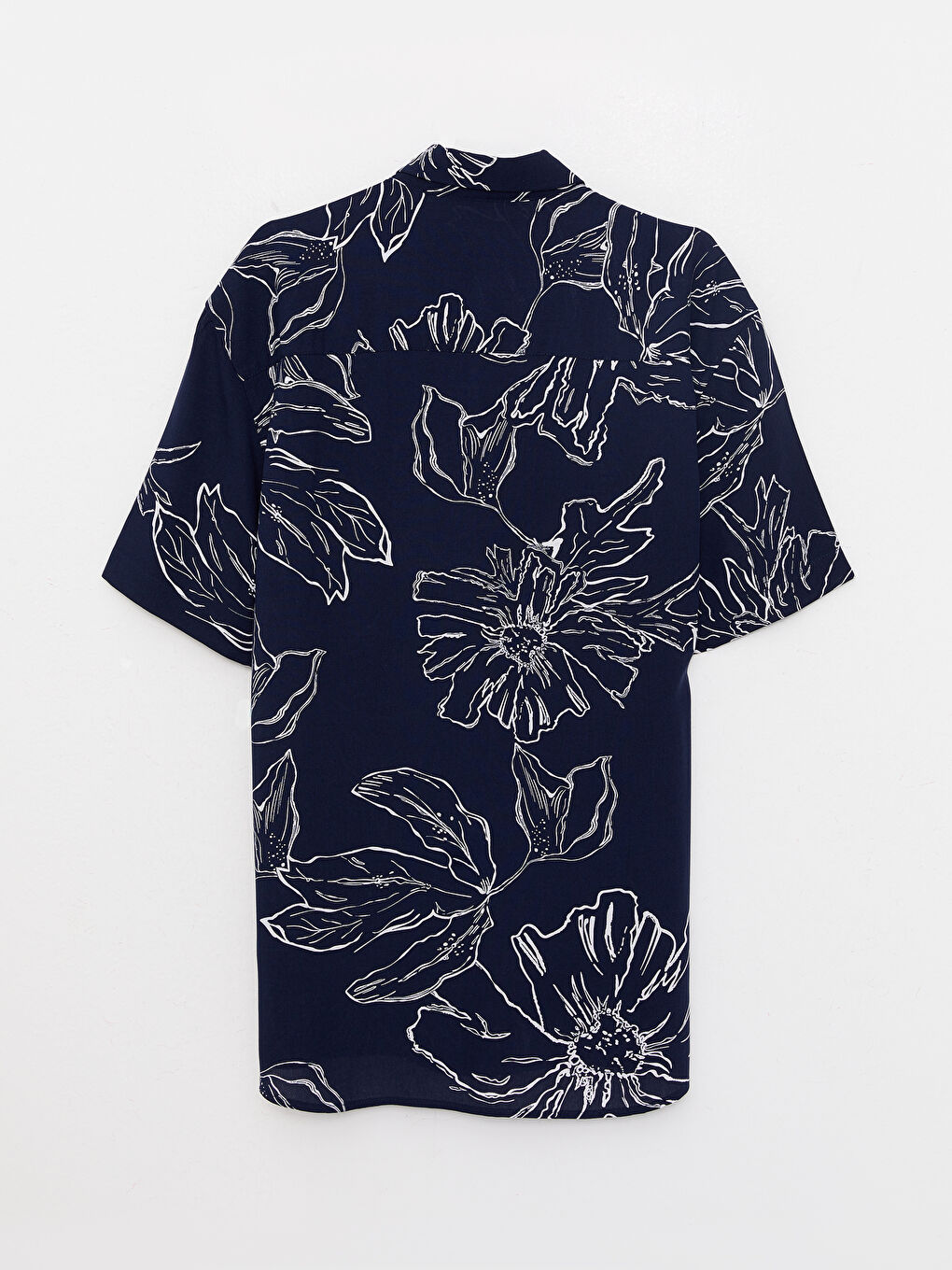 Loose Fit Short Sleeve Patterned Viscose Men's Shirt-6