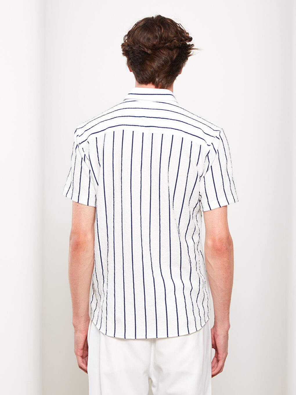 LCW Vision Relaxed Fit Short Sleeve Striped Men's Shirt -S33486Z8-KE8