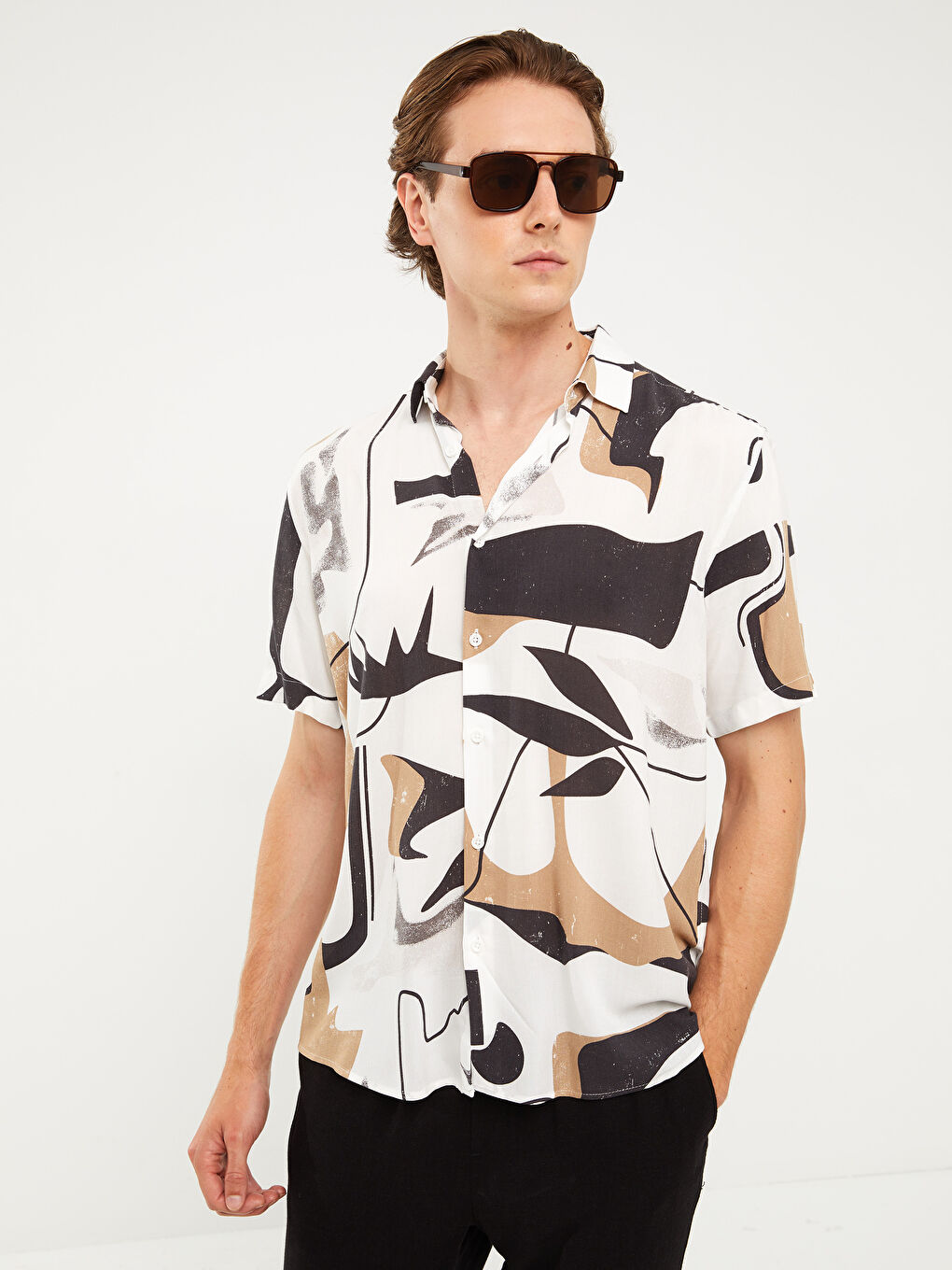 Ерлерге арналған өрнекті вискоза жейде-1