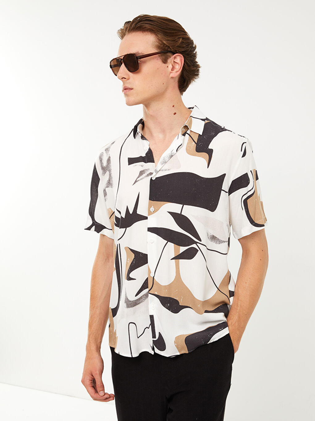 Ерлерге арналған өрнекті вискоза жейде-2