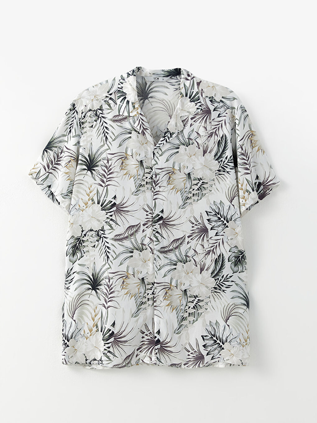 LCW Vision Loose Fit Short Sleeve Patterned Viscose Men's Shirt -S33488Z8-KE8