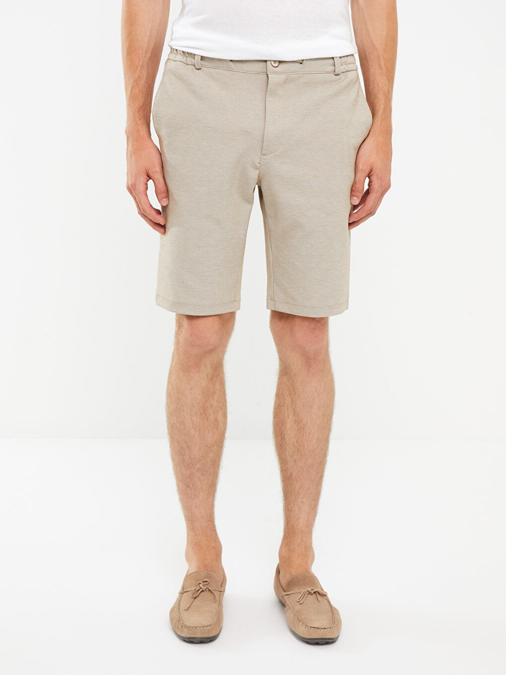 Slim Fit Binding Detail Men's Shorts -S33506Z8-CT2