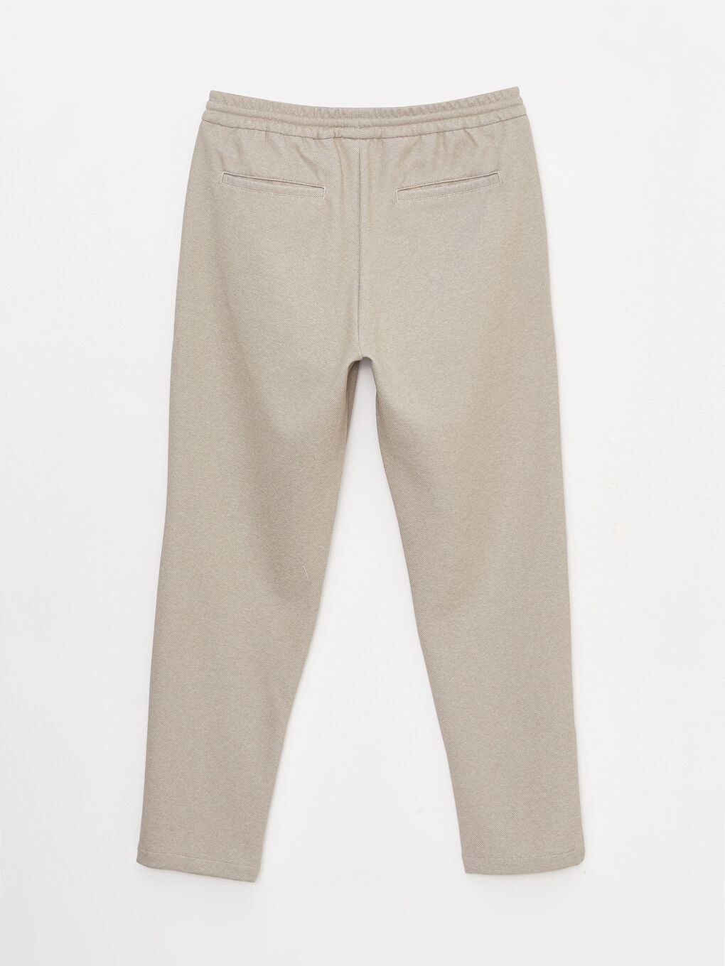 Slim Fit Men's Trousers with Tie Waist Detail-6