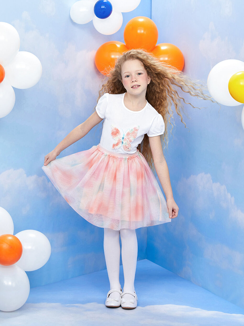 Crew Neck Embroidered Short Sleeve Girls' T-Shirt-2