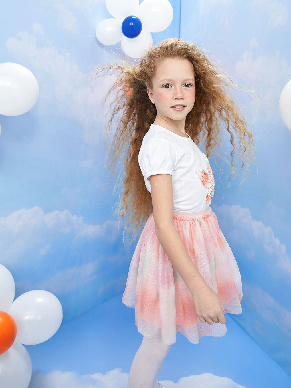 Crew Neck Embroidered Short Sleeve Girls' T-Shirt-3