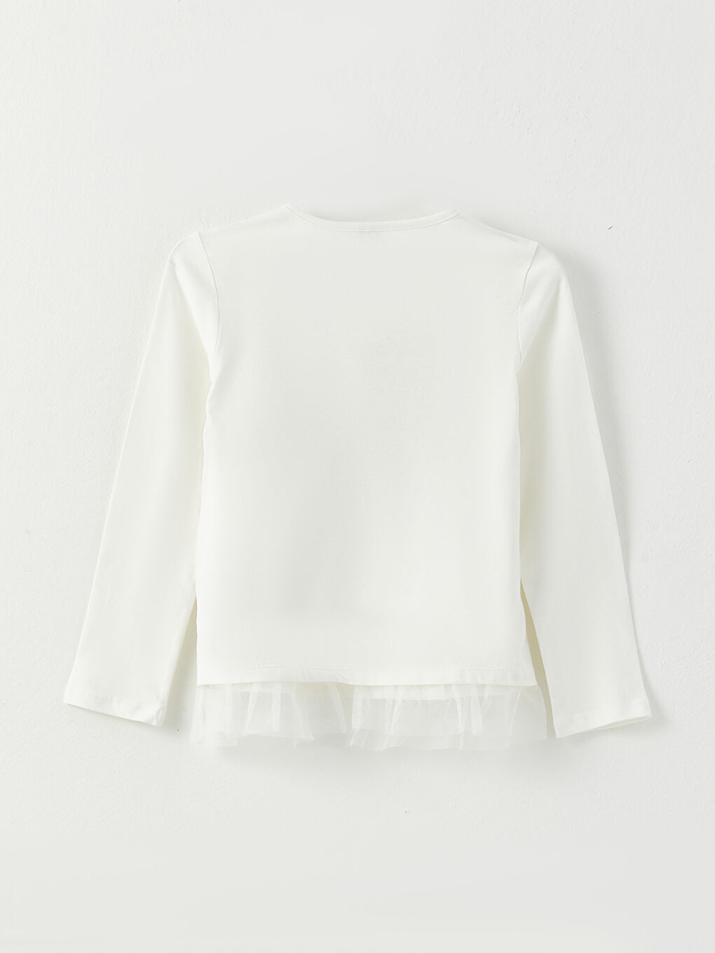 Футболка с круглым вырезом, с принтом, с длинным рукавом, для девочек-1