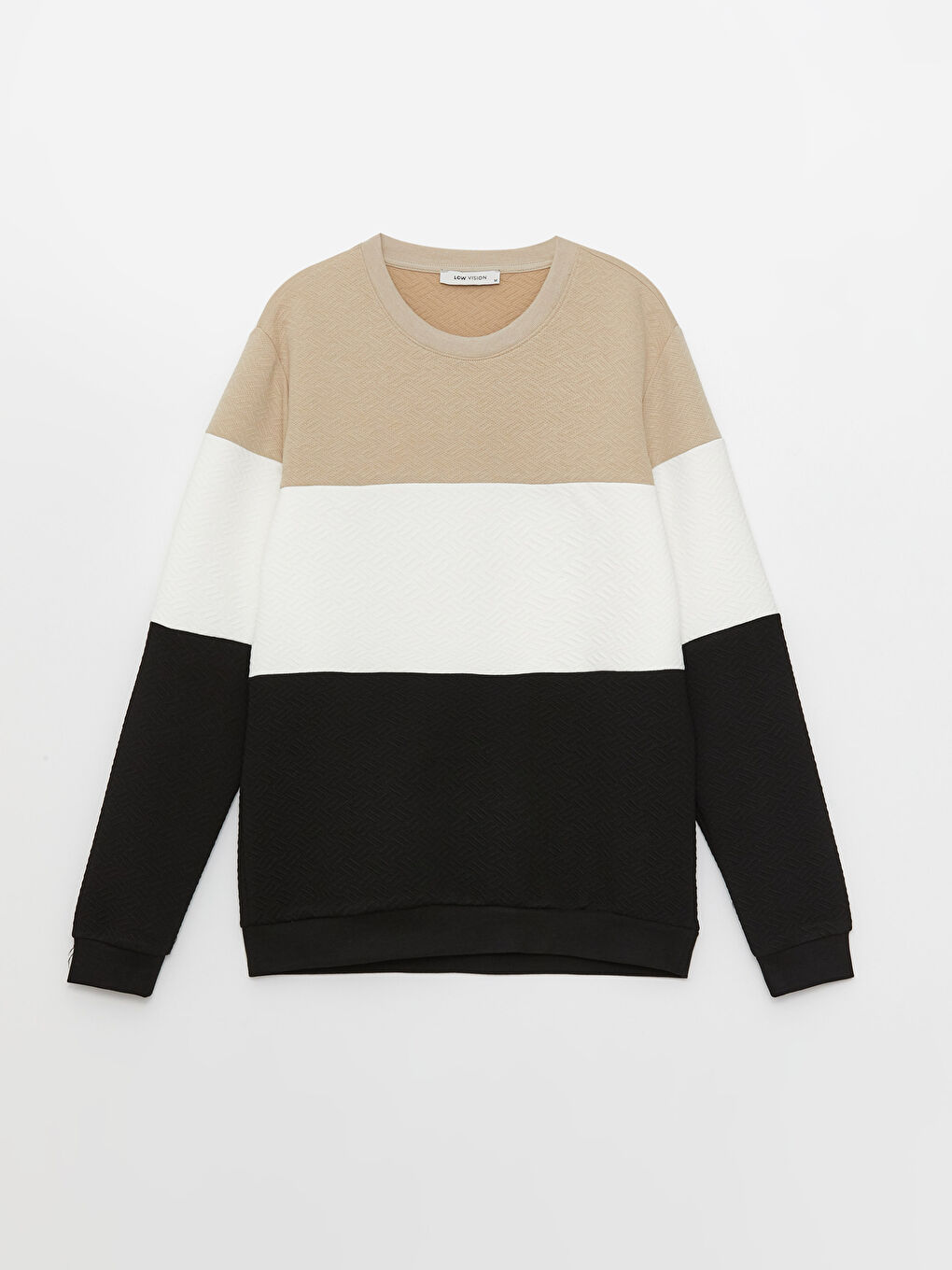 LCW Vision Crew Neck Long Sleeve Color Block Men's Sweatshirt -S33527Z8-GHR