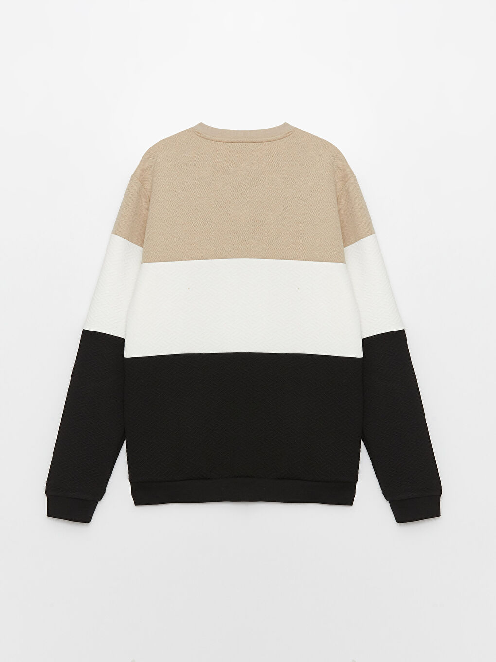 LCW Vision Crew Neck Long Sleeve Color Block Men's Sweatshirt -S33527Z8-GHR