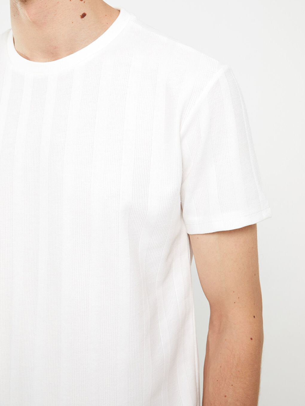 T-shirt pour Hommes à Manches Courtes en Piqué avec Col Rond-3