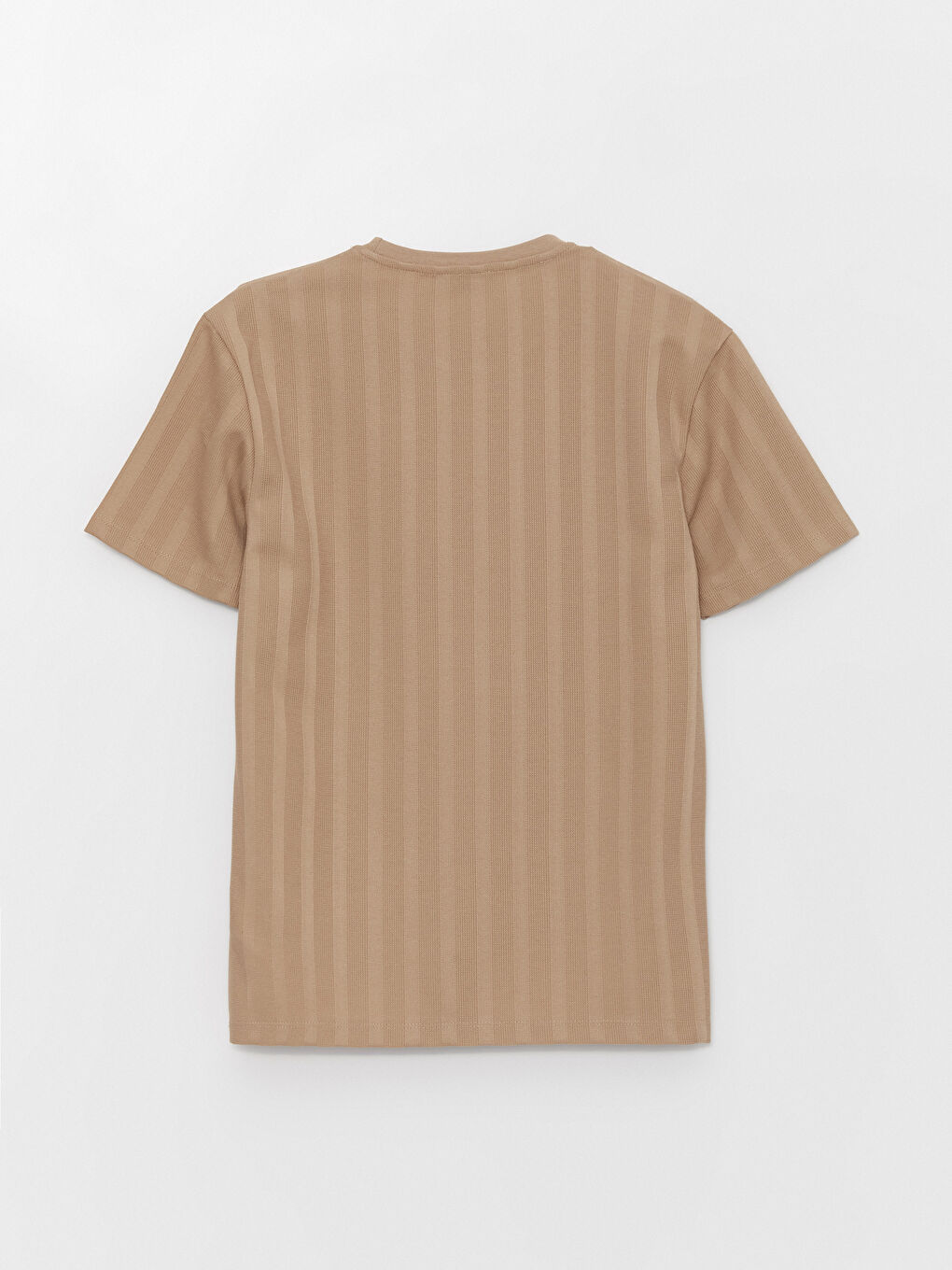 Bej Bisiklet Yaka Kısa Kollu Pike Erkek Tişört-6