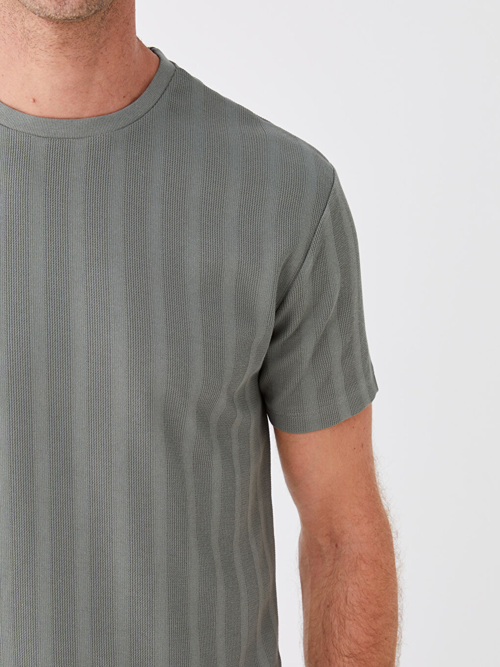 Yeşil Bisiklet Yaka Kısa Kollu Pike Erkek Tişört-3