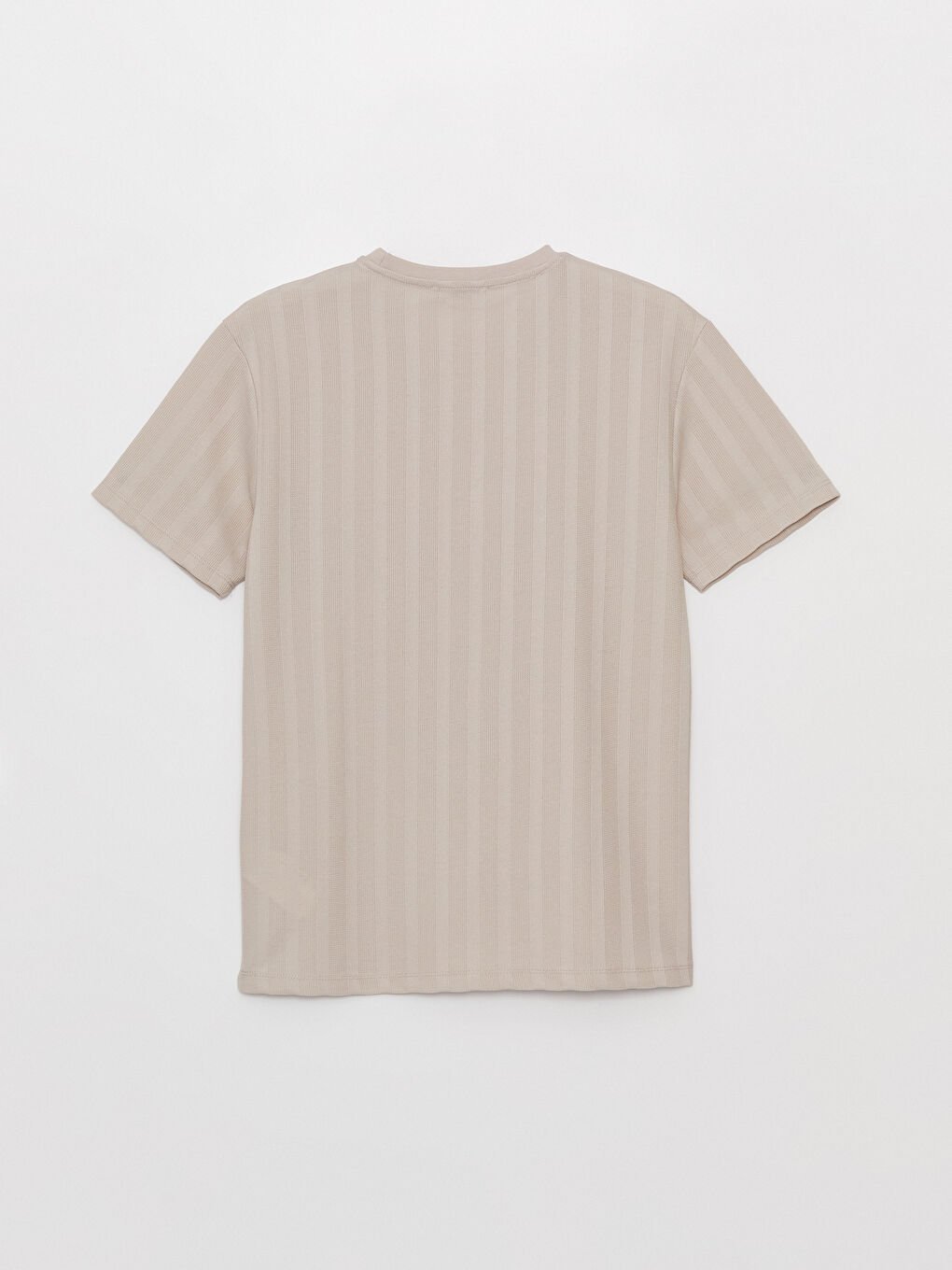 Bej Bisiklet Yaka Kısa Kollu Pike Erkek Tişört-6