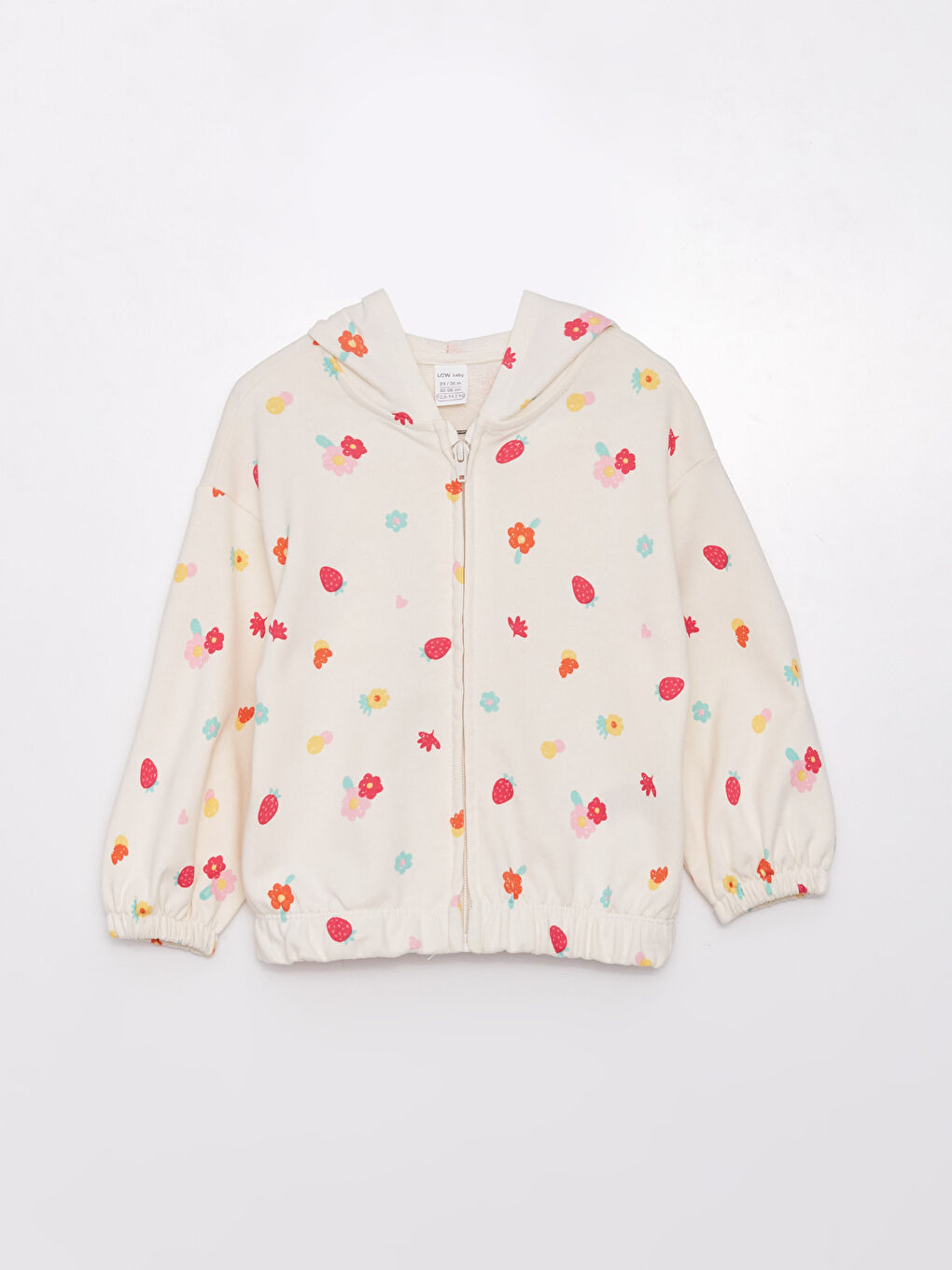 كارديجان بناتي رضّع بكابوش كم طويل مطبوع بسحاب