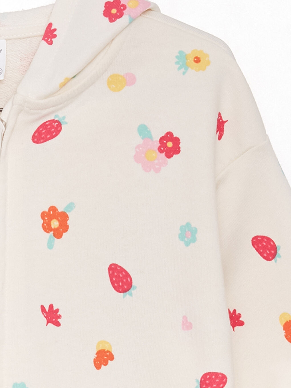 كارديجان بناتي رضّع بكابوش كم طويل مطبوع بسحاب-2