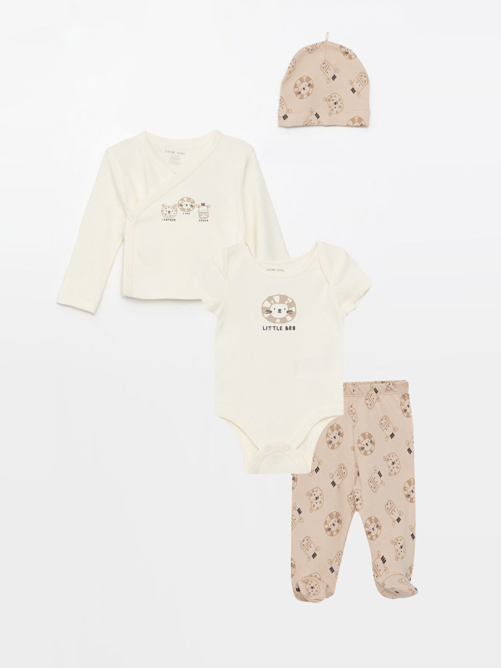 Crew Neck Long Sleeve Printed Baby Boy Hospital Set