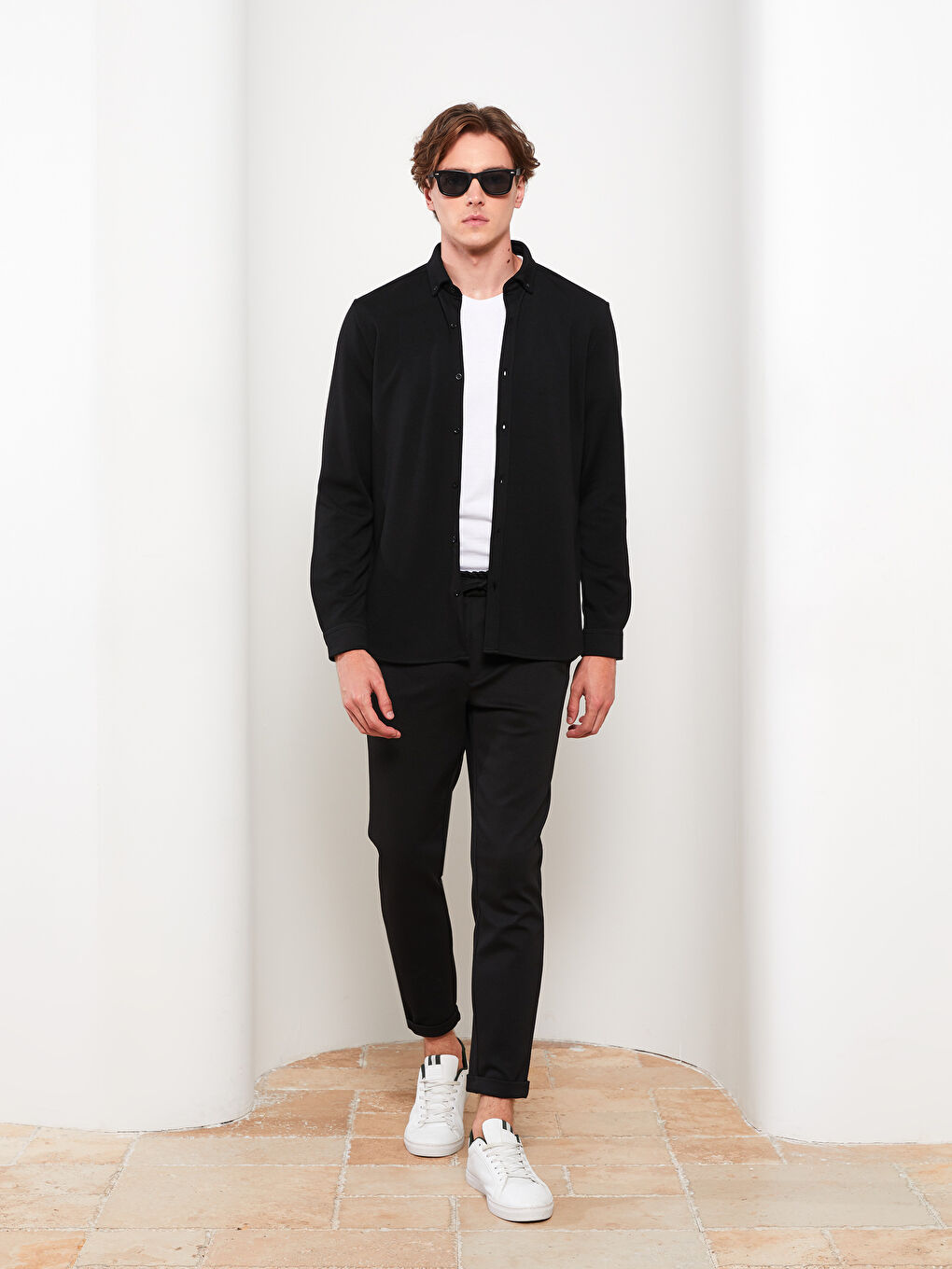 Schmal Geschnittene Gestrickte Herrenhose